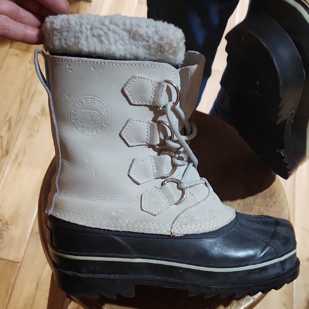 Western Chief Cream and Black Boots